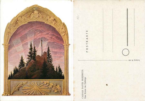 Kreuz im Gebirge Künstlerkarte, Caspar David Friedrich * ca. 1950