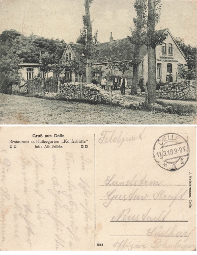 Celle Restaurant Kohlerhutte o 11.3.1918