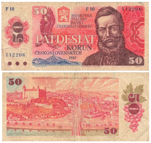 Ceskoslovenskych 50 Patdesiat Korun 1987 Banknote