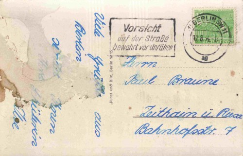 Charlottenburg Berlin Zoo Station, vintage picture postcard, c. 1954