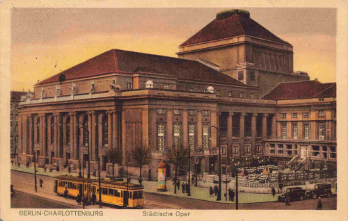 Charlottenburg Berlin Opera, vintage postcard, c. 1930