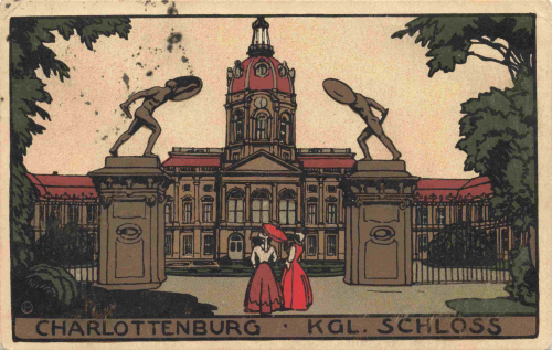 Charlottenburg Berlin Palace, artist’s lithograph, c. 1919