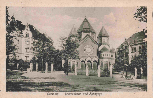 Chemnitz Louisenhaus und Synagoge o 31.07.1919