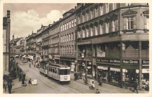Chemnitz Sachsen Poststrasse mit Strassenbahn * u 1930