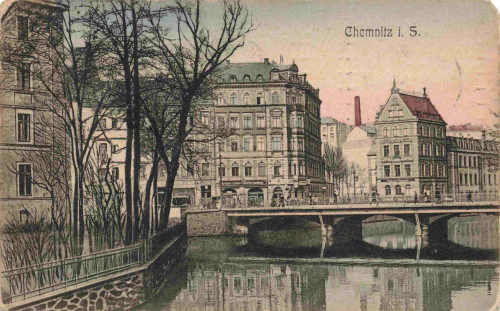 Chemnitz Sachsen Nikolaibrücke o 1912