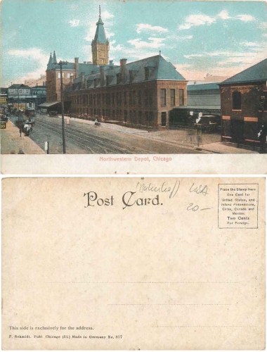 Chicago Illinois Northwestern Depot Train Station *approx. 1920