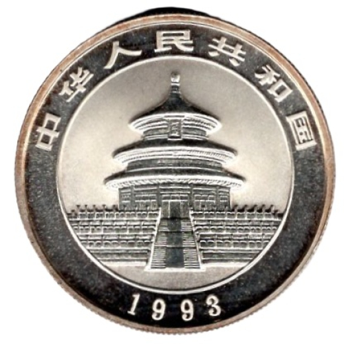 China 5 Yuan 1993 Panda, 1/2 Unze Feinsilber 