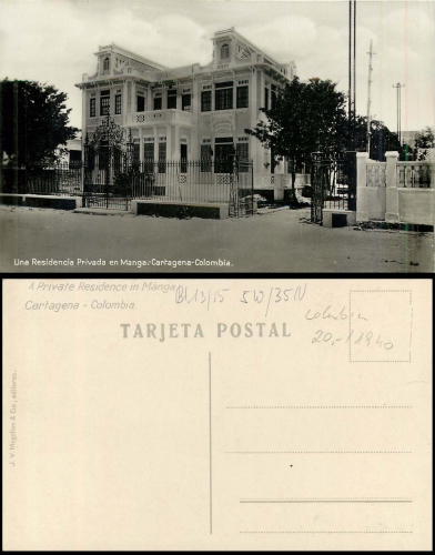 Colombia Cartagena Una Residencia Privada en Manga * approx. 1940