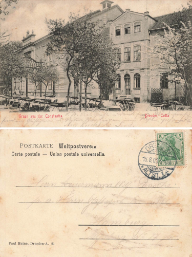 Cotta Dresden Konzert und Ball Etablissement "Constantia" o 1909