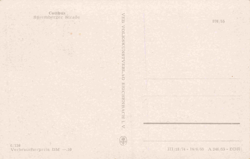 Cottbus Spremberger Strasse mit Konsum Kaufhaus * 1955