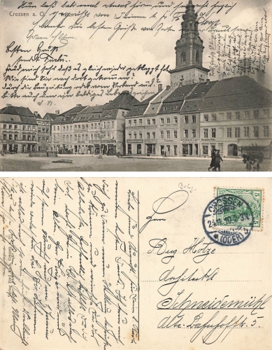 Crossen Oder Markt Krosno Odrzanskie Ostbrandenburg o 24.11.1910