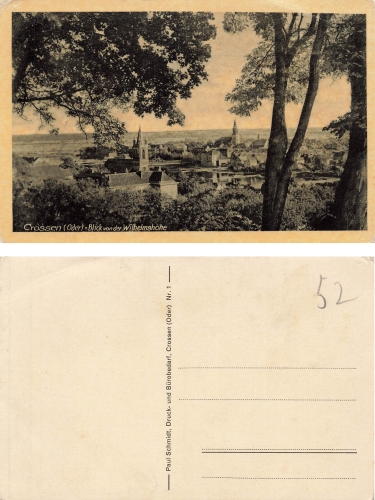 Crossen Oder von der Wilhelmshoehe Krosno Odrzanskie Ostbrandenburg * um 1930