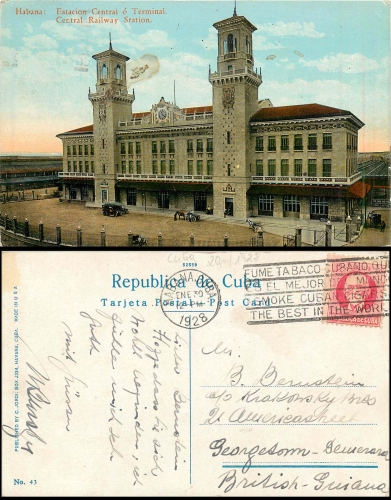 Cuba Habana Central Railway Station *o 1928