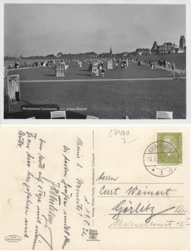 Nordseebad Cuxhaven der grüne Strand  o 19.8.32