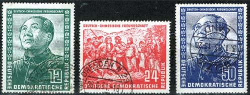 DDR Michel 286-288 o Deutsch Chinesische Freundschaft Mao Zedong Tagesstempel