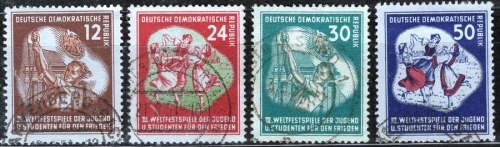 GDR Michel 289-292 o World Festival 1951 day stamp