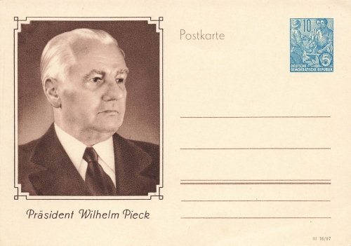 DDR Fünfjahrplan 10 Pfennig Ganzsache P67 Präsident Wilhelm Pieck 1953