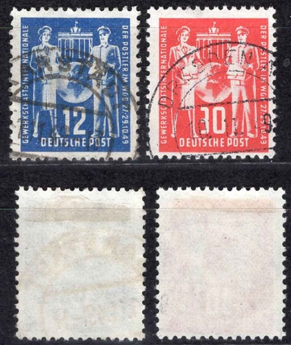 GDR Michel 243-244 o union day stamp