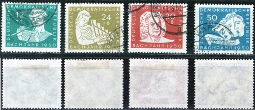 GDR Michel 256-259 o Johann Sebastian Bach day stamp