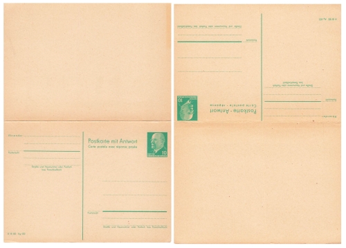 DDR Walter Ulbricht 10 Pfennig Antwort Ganzsache P77