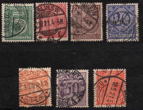 Deutsches Reich Michel Dienst 16-22