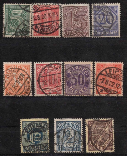 Deutsches Reich Michel Dienst 23-33