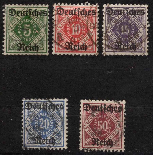 Deutsches Reich Michel Dienst 52-56