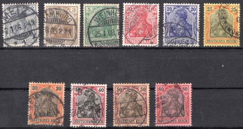 German Reich Michel 68-77