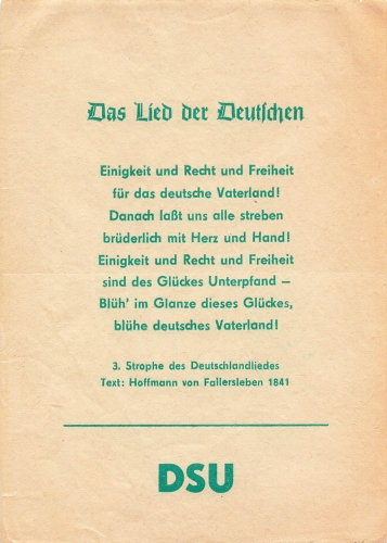 DSU election advertising leaflet around 1990