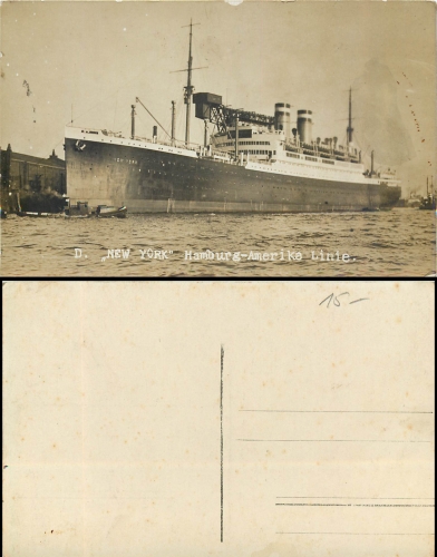 Hamburg America line steamer "New York" *ca. 1930