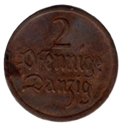 Danzig 2 Pfennig 1926 Polen