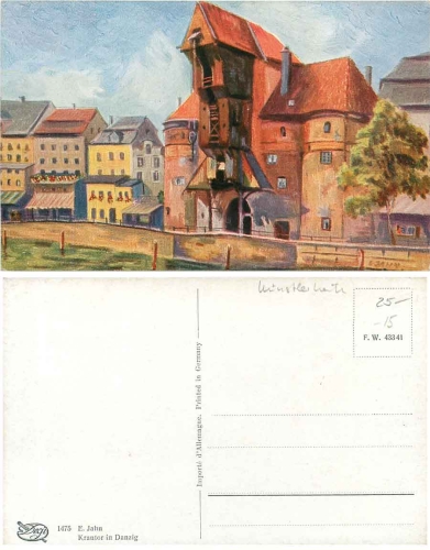 Danzig Krantor artist card E. Jahn * around 1920