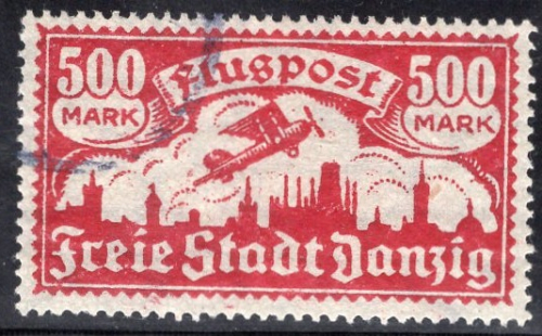 Danzig Michel 137 o gestempelt Flugpost