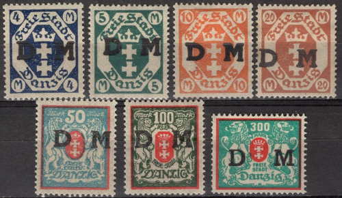 Danzig Michel 29-35 * ungebraucht mit Falz Dienstmarken