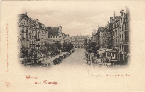 Danzig Langenmarkt mit grünem Tor * um 1900