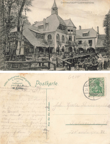 Darmstadt Restaurant Ludwigshöhe o ca. 1914