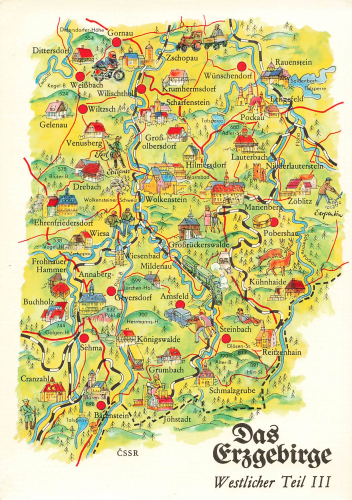 The Erzgebirge Western Part III artist card J. Mau * 1980