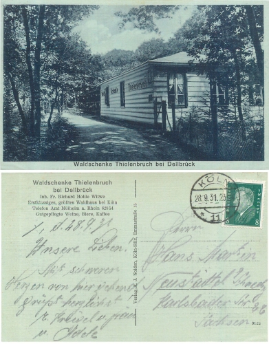 Thielenbruch Cologne Dellbruck Waldschenke o September 28, 1931