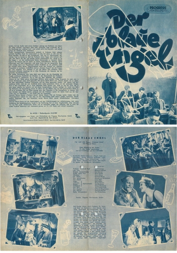 The Blue Angel with Marlene Dietrich Emil Jannings Hans Albers ​​​​​​​62/53 Progress film magazines