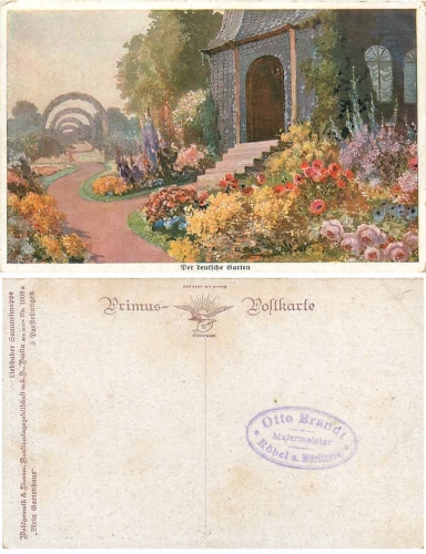 Der deutsche Garten "mein Gartenhaus" Primus Künstlerkarte *ca. 1910
