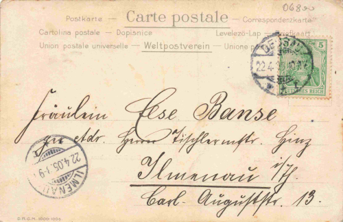 Dessau Government Building – Art Nouveau postcard, c. 1905