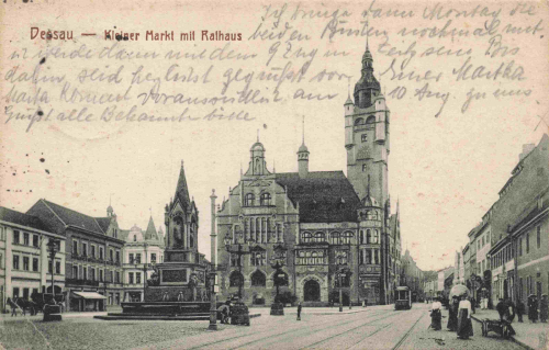 Dessau kleiner Markt mit Rathaus o 1925