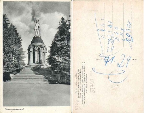 Hermannsdenkmal bei Detmold gebr. ca. 1930