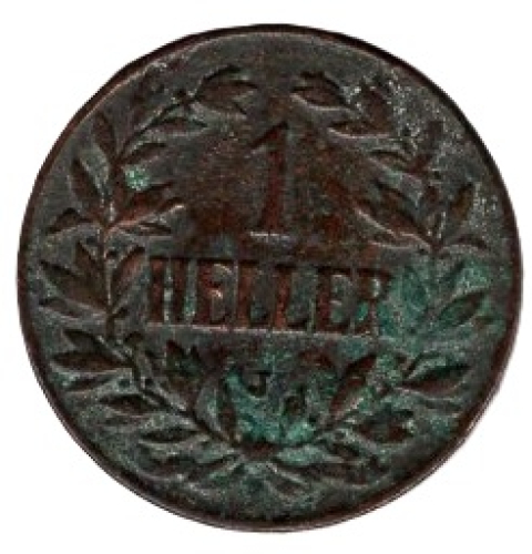 German East Africa 1 Heller 1907 J