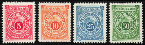 Deutsch-Ostafrika Afrikanische-Seeen-Post Schülke Mayers 5-50 Cent (*)