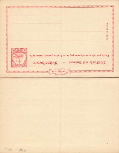 Deutsch Ostafrika Ganzsache mit Antwortkarte 5 Pesa * um 1910