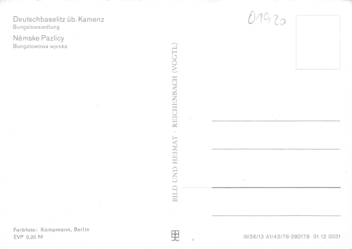 01917 Deutschbaselitz bei Kamenz Bungalowsiedlung * 1976
