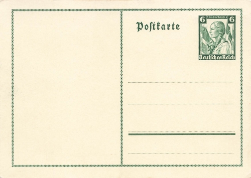 German emergency aid 6 Pfennig postal stationery German Reich *