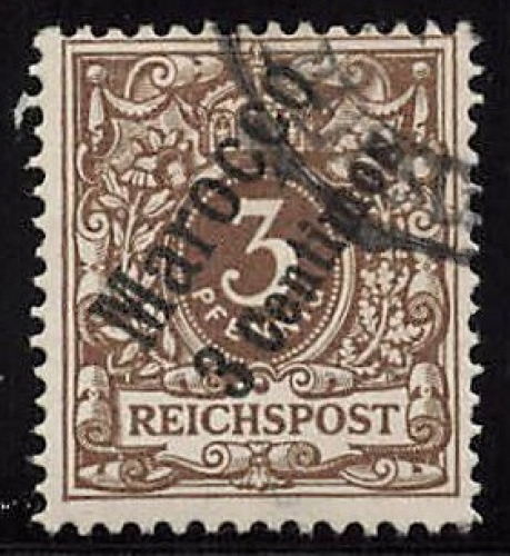 German Post in Morocco, Michel No. 2, cancelled (Crown & Eagle)