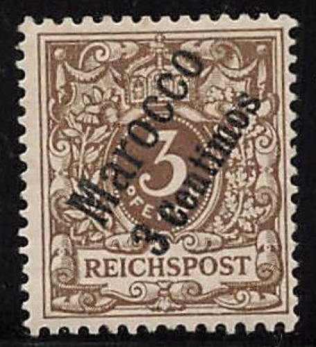 German Post in Morocco Michel 1 * unused with hinge, Crown and Eagle